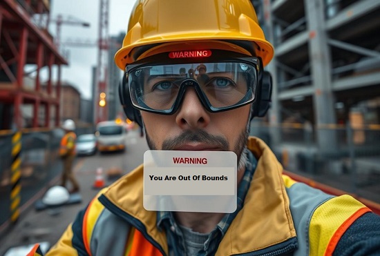 AR glasses giving warning